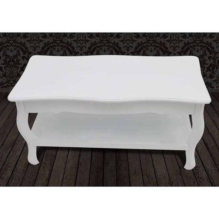 Vidaxl Table basse 2 niveaux blanc - MDF et bois - Jusqu'à 30 % de réduction