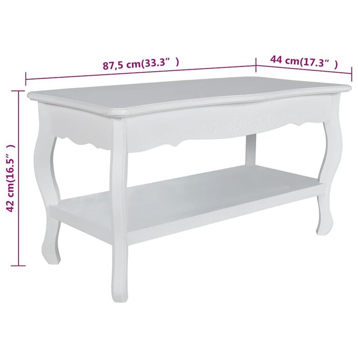 Vidaxl Table basse 2 niveaux blanc - MDF et bois - Jusqu'à 30 % de réduction
