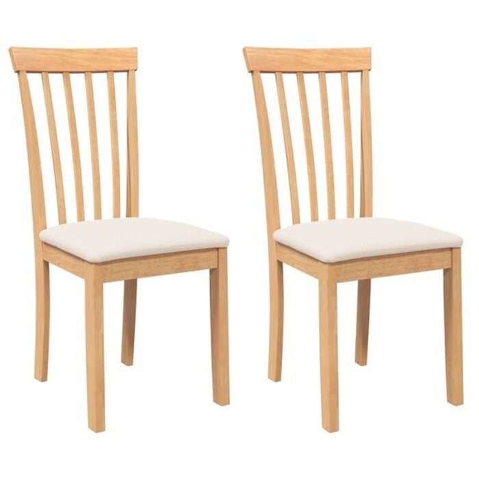 Vidaxl Lot de 2 chaises en bois d'hévéa massif - Jusqu'à -35% sur votre mobilier