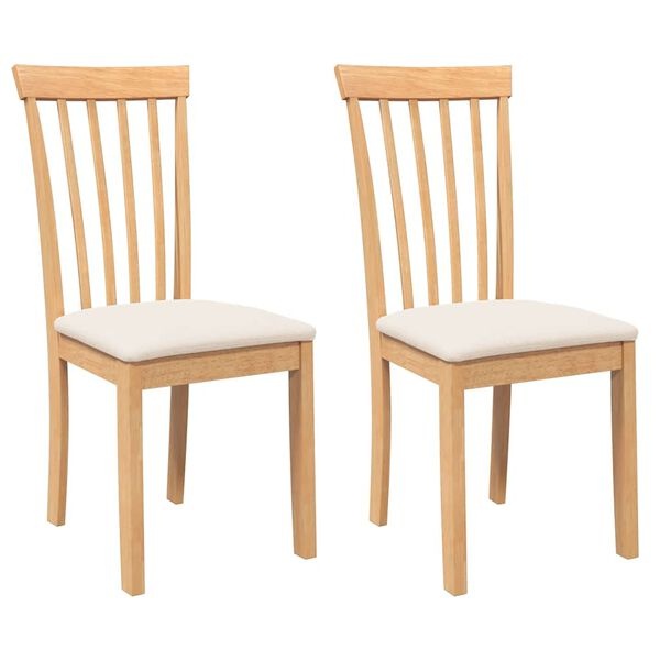 Vidaxl Lot de 2 chaises en bois d'hévéa massif - Jusqu'à -35% sur votre mobilier