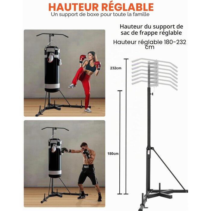 Vevor Support Sac de Frappe 2-en-1 avec Barre de Traction - Jusqu'à 35% de remise