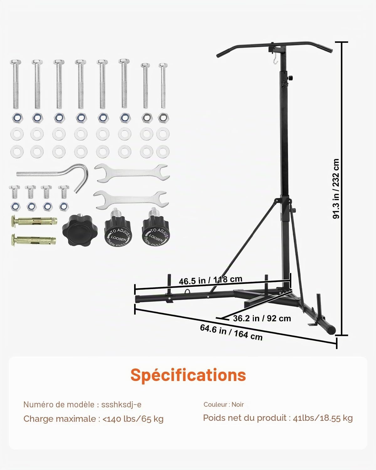 Vevor Support Sac de Frappe 2-en-1 avec Barre de Traction - Jusqu'à 35% de remise