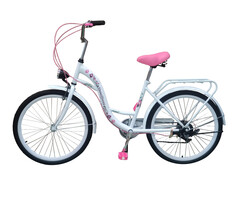 Viking Choice Vélo fille 24 pouces Shimano - Blanc et Rose - Jusqu'à -33%