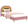 Lit enfant velours rose 90x190 cm - Jusqu'à -35%