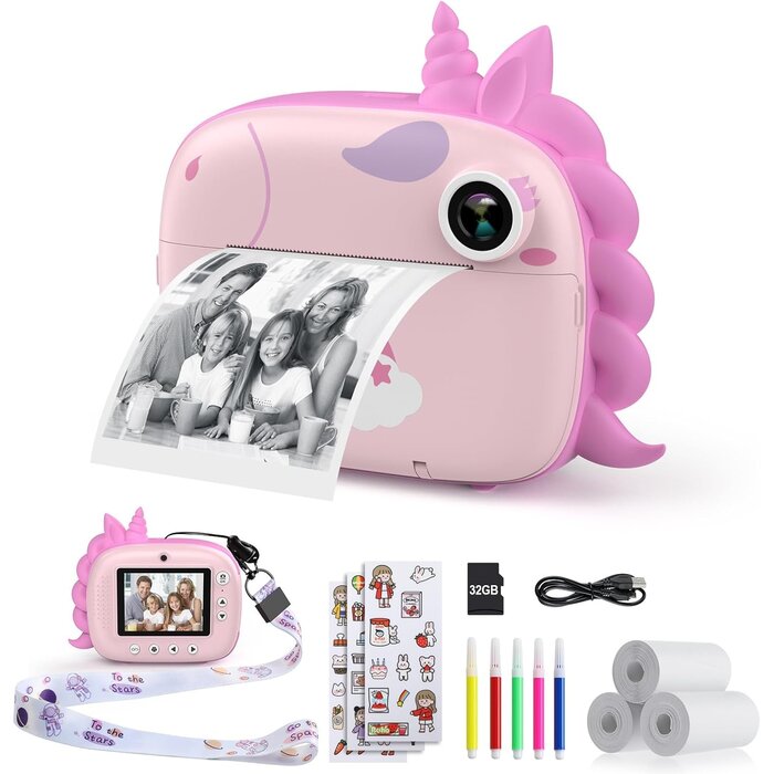 Appareil photo instantané enfant - Rose - 12 MP - Jusqu'à 33% de remise