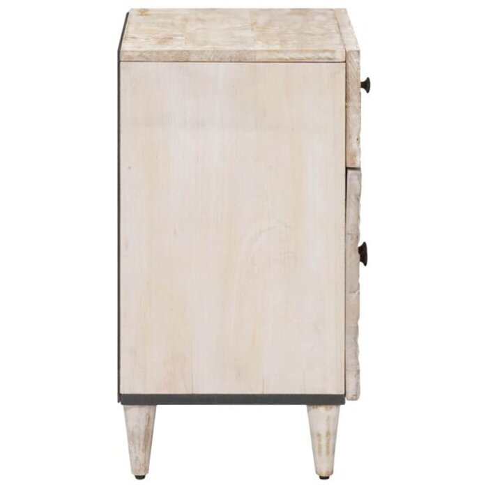 Table de chevet en bois de manguier massif blanc - Jusqu'à -35%