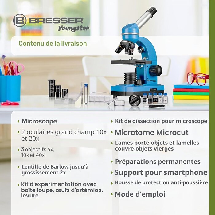 Microscope Enfant et Étudiant 40x-1600x - Jusqu'à -34% sur le modèle