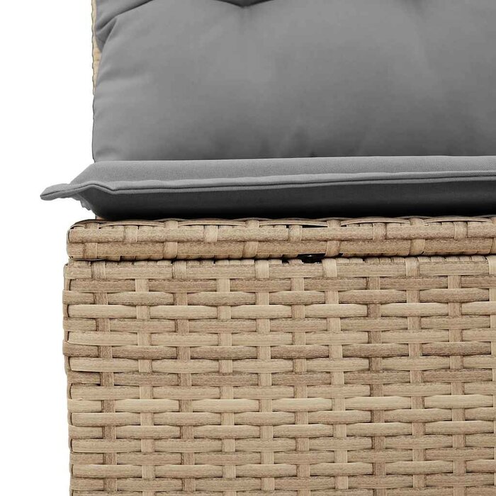 Canapé de jardin modulaire rotin PE beige - Jusqu'à -35% d'économie