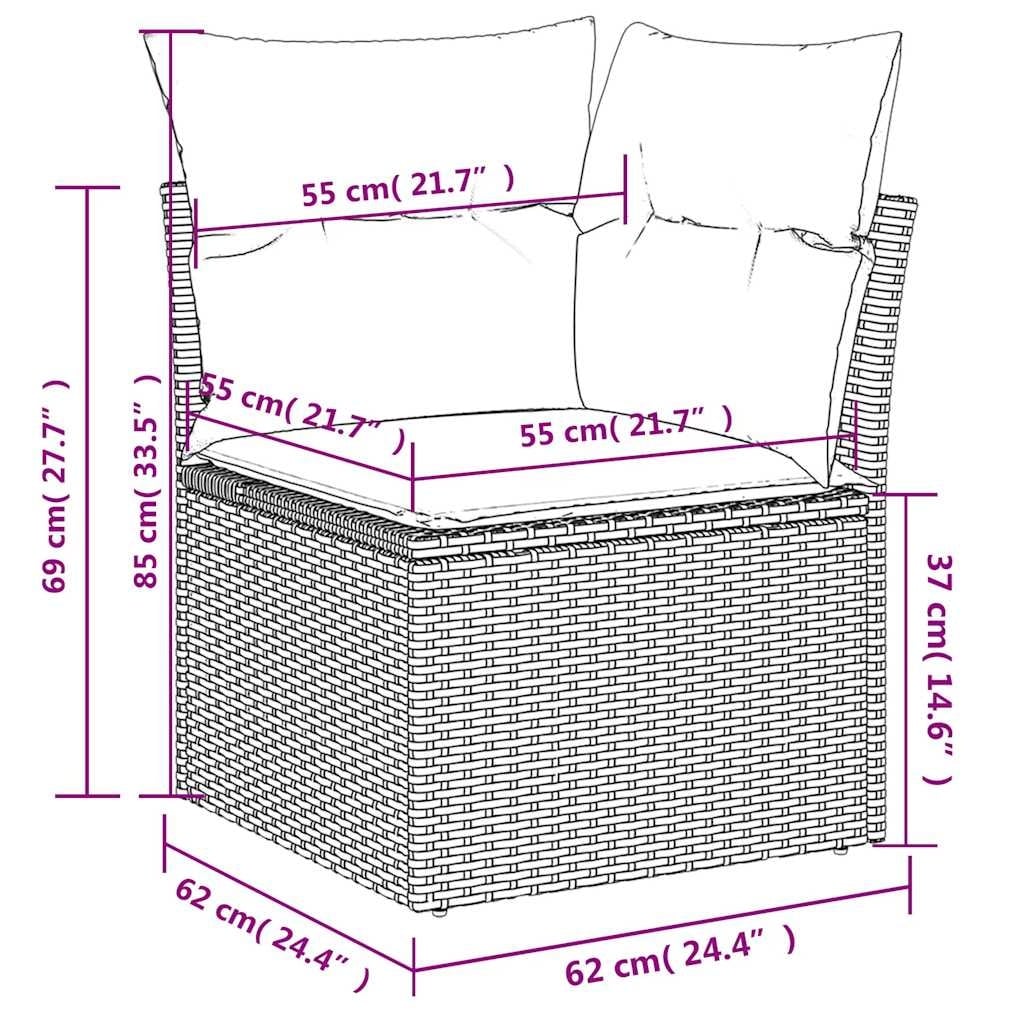 Canapé de jardin modulaire rotin PE beige - Jusqu'à -35% d'économie