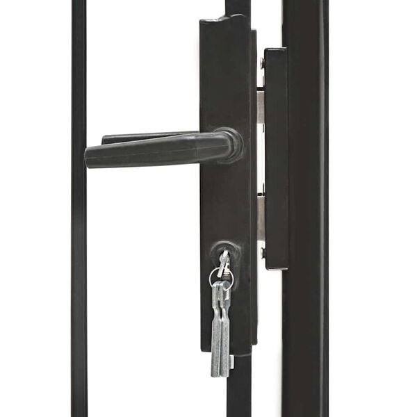 Portillon de jardin acier noir 1x1,5m - Jusqu'à -35%