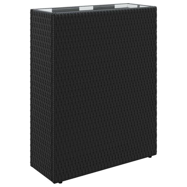 Jardinière haute en polyrotin noir 55x70cm - Jusqu'à -34% sur le prix