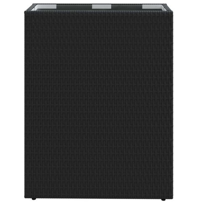 Jardinière haute en polyrotin noir 55x70cm - Jusqu'à -34% sur le prix