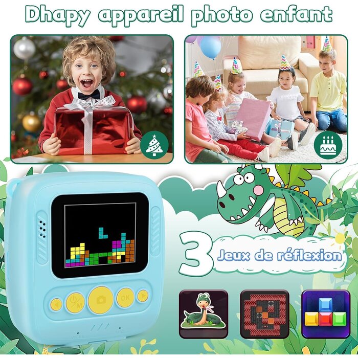 Appareil photo instantané enfant 48MP avec impression - Jusqu'à -32%
