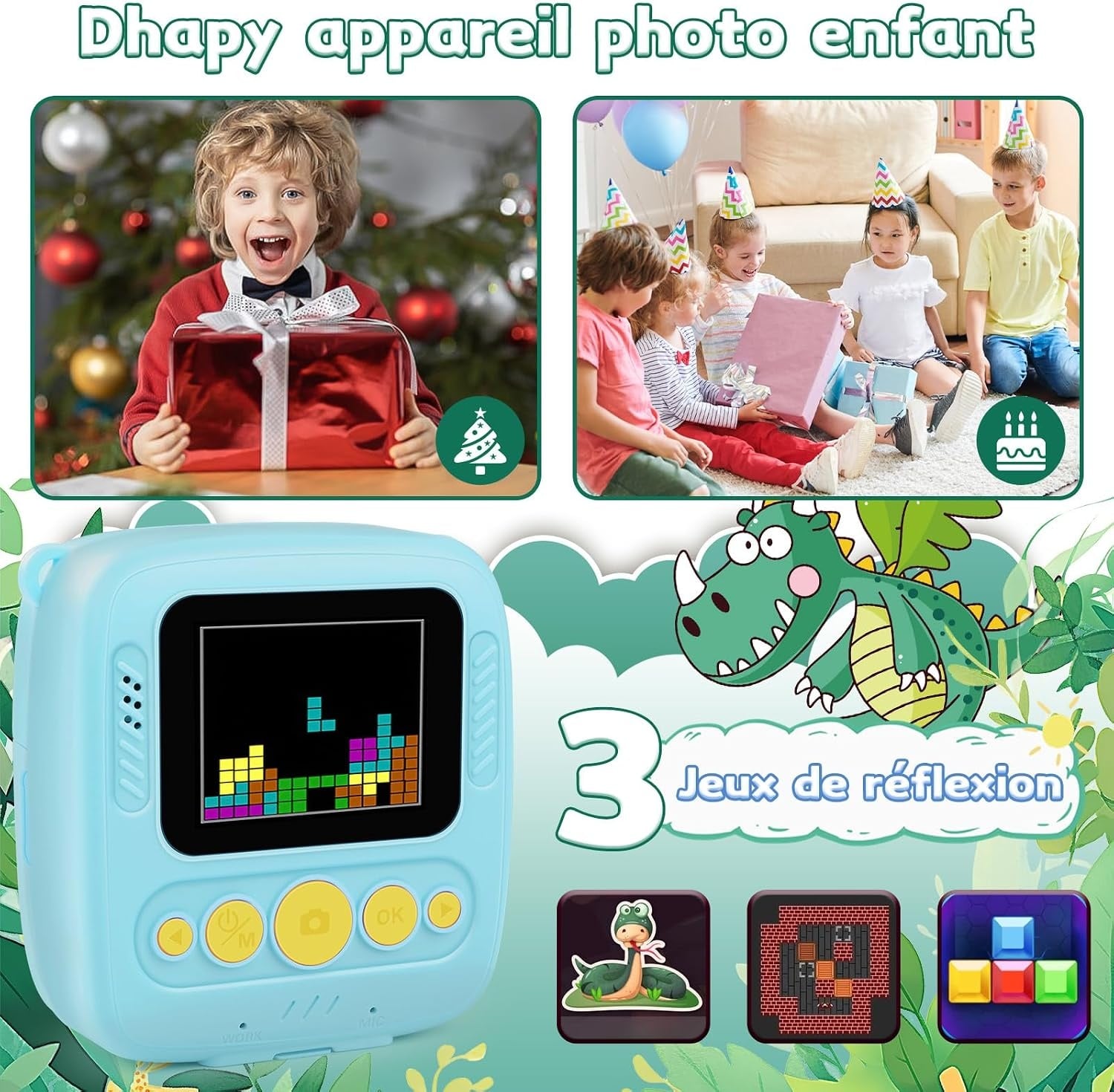Appareil photo instantané enfant 48MP avec impression - Jusqu'à -32%