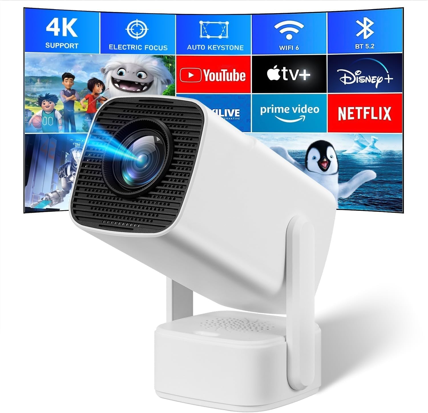 Mini Projecteur 1080P/4K WiFi 6 - Jusqu'à -34% sur votre cinéma maison