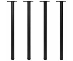 Vidaxl Lot de 4 pieds de table réglables 1100 mm Noir - Jusqu'à -40%