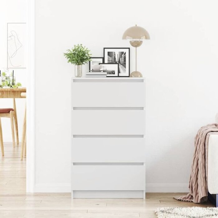 Commode 4 tiroirs blanche - Jusqu'à 35% de remise