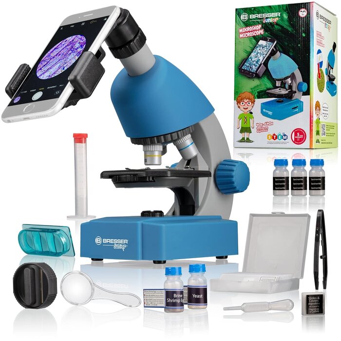 Microscope Enfant 40-640x LED - Bleu - Jusqu'à -32% sur le prix