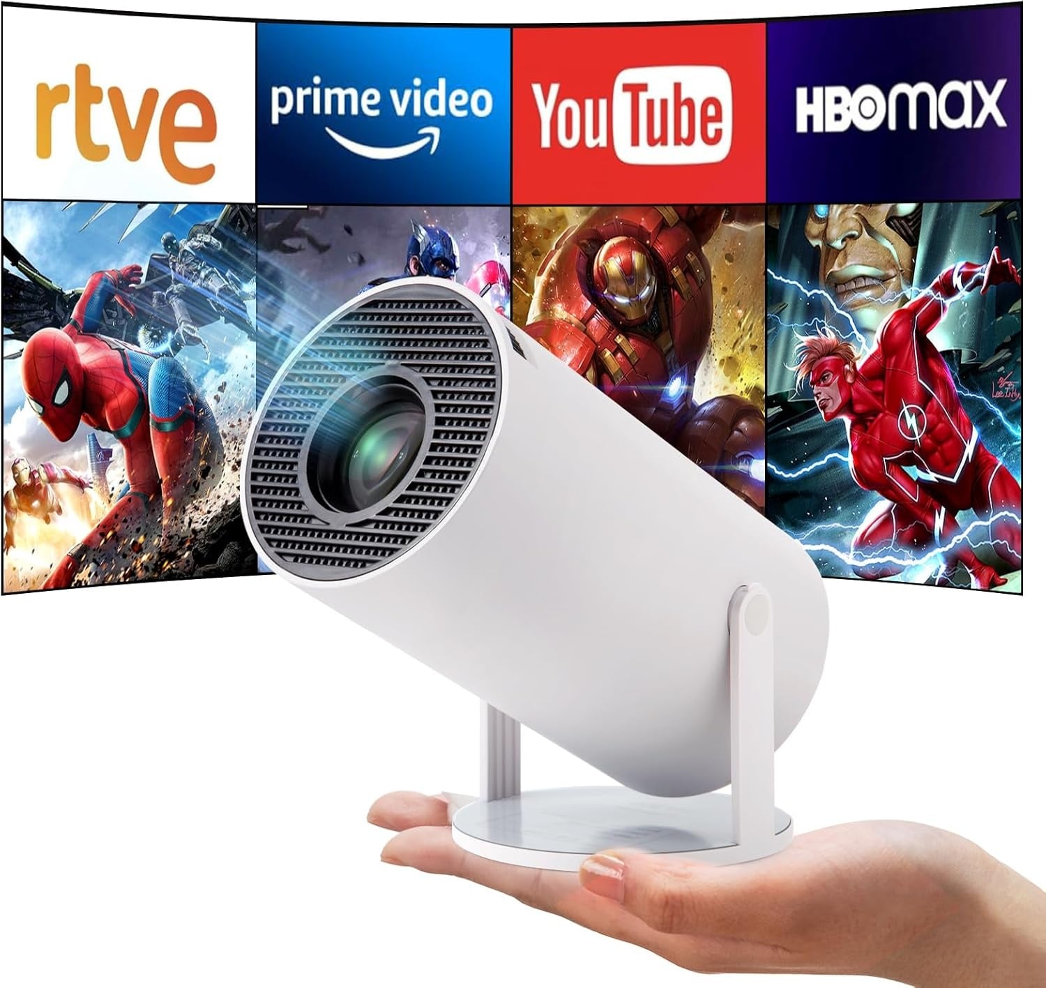Mini projecteur 4K Android 11 - Rotation 180° - Jusqu'à 34% de remise