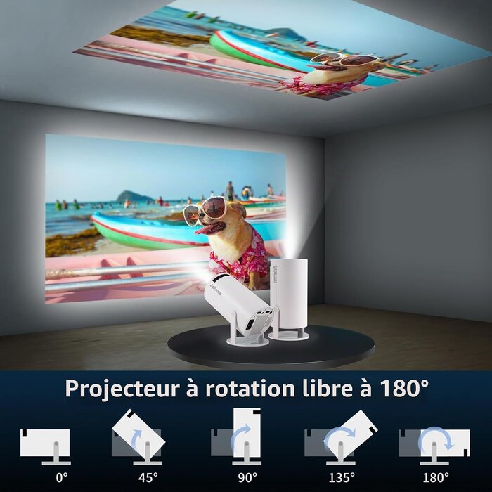 Mini projecteur 4K Android 11 - Rotation 180° - Jusqu'à 34% de remise
