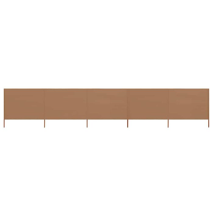 Pare-vent pliable 5 panneaux taupe - 600x160cm - Jusqu'à 34% de remise