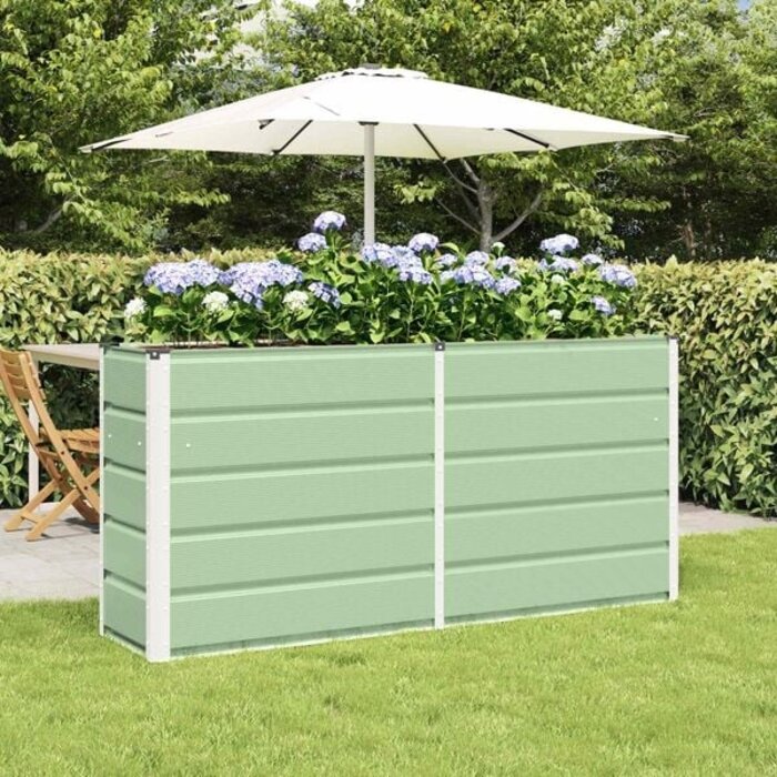 Jardinière verte en acier 160 x 40 x 75 cm - Jusqu'à -33%