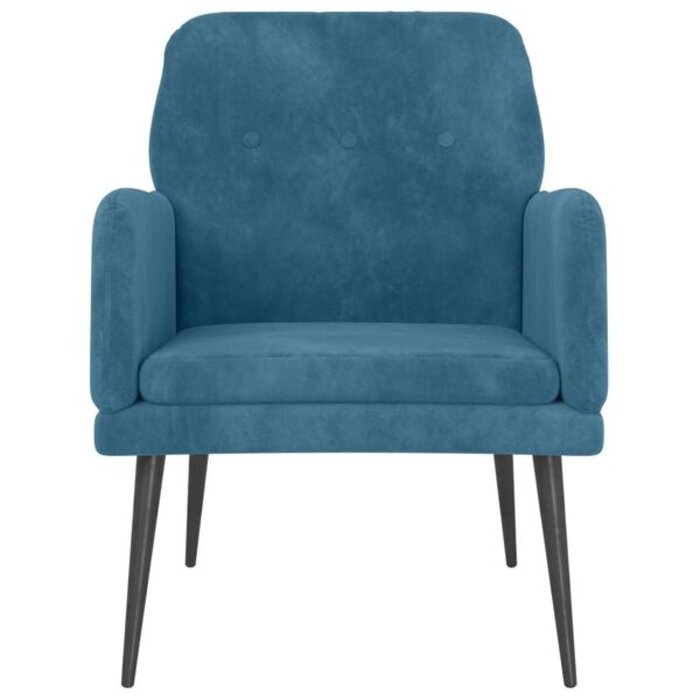 Fauteuil en velours bleu - Confort design - Jusqu'à 34% de remise