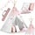 Tipi enfant style Montessori rose avec accessoires - Jusqu'à 34% de remise