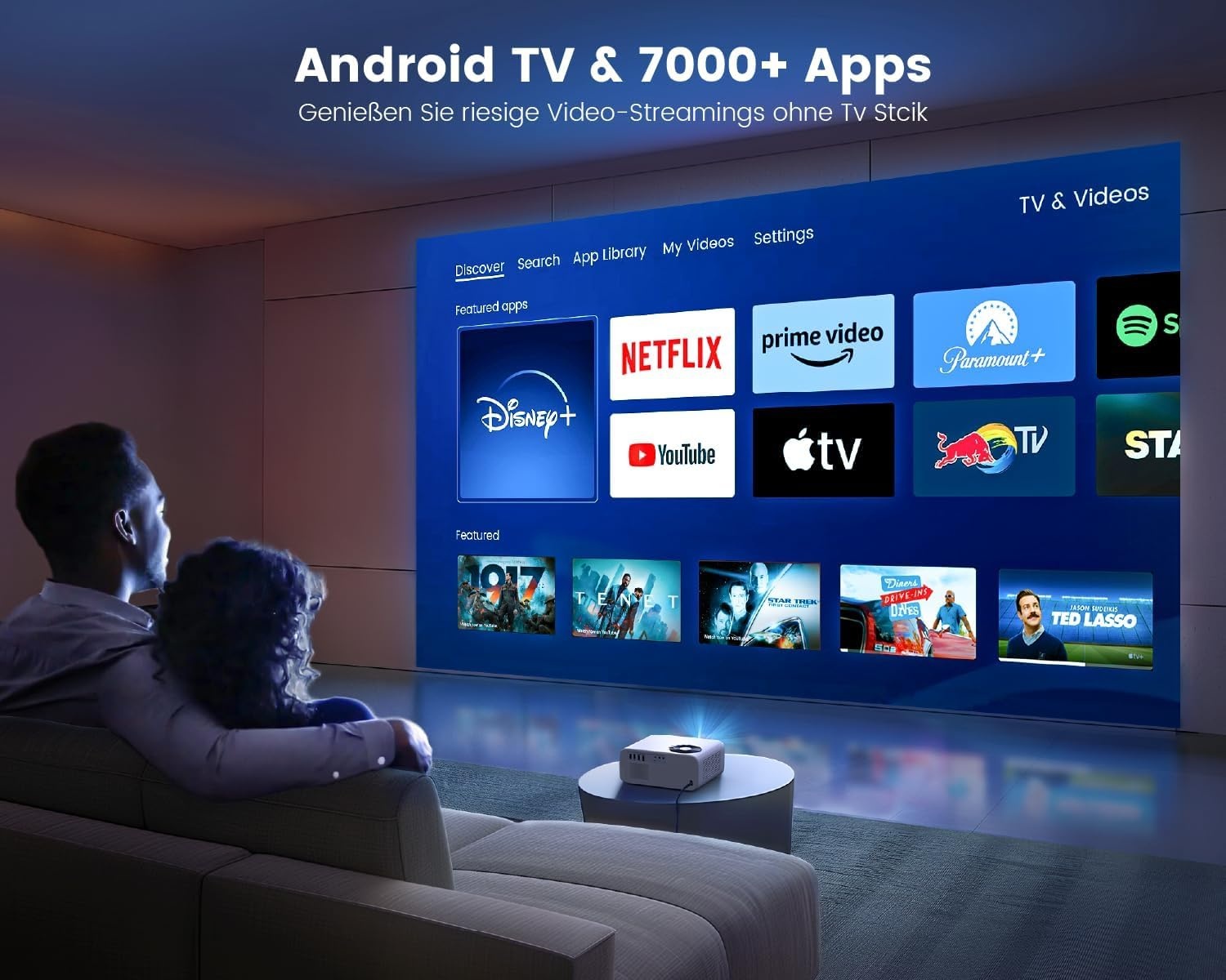 Projecteur Full HD 1080P Android TV - Jusqu'à -35% sur nos modèles outlet
