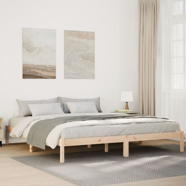 Cadre de lit extra long en pin massif 180x210 cm - Jusqu'à -35%