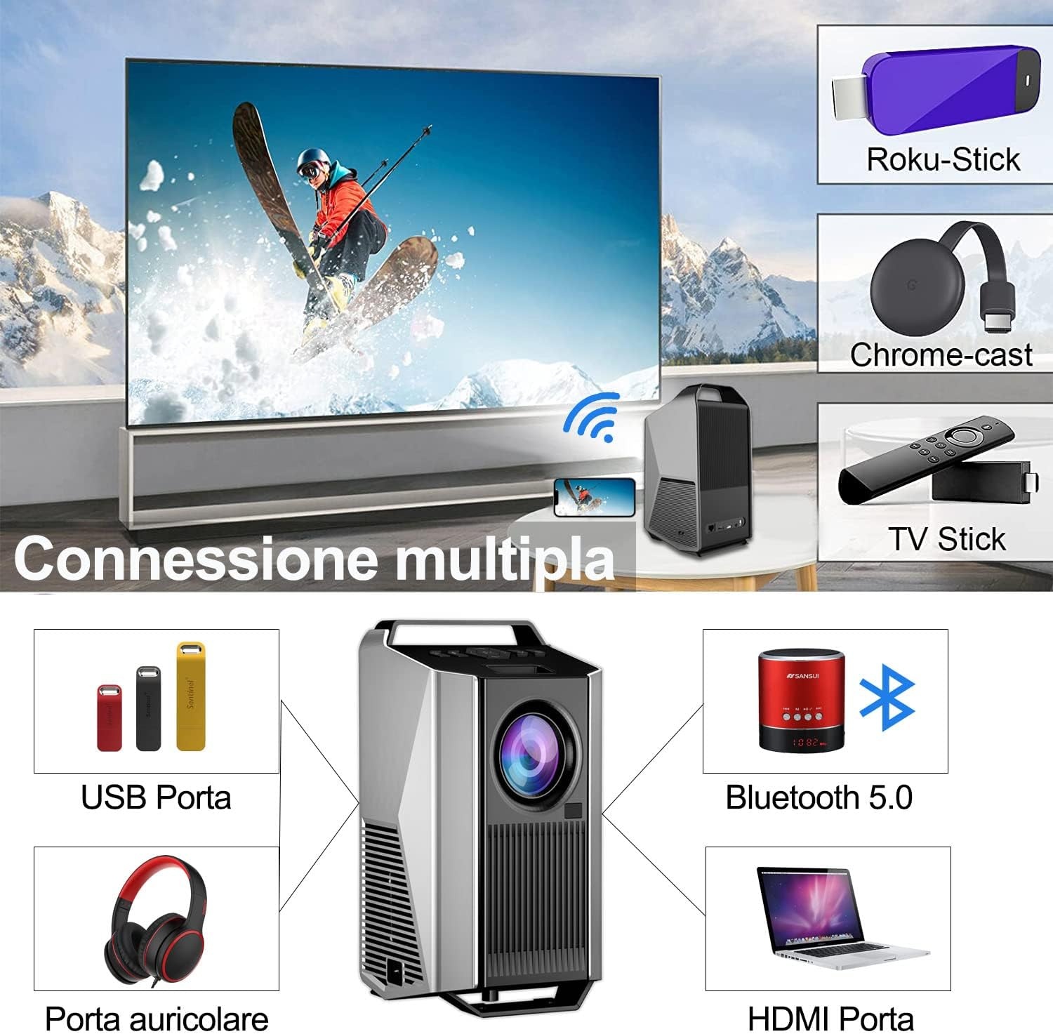 Projecteur Full HD & 4K - WiFi/Bluetooth - Jusqu'à 35% de réduction