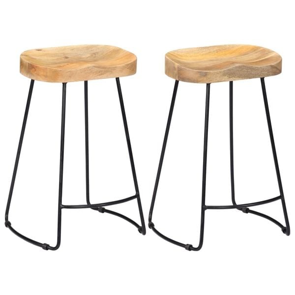 Lot de 2 tabourets de bar industriels en manguier - Jusqu'à -35%