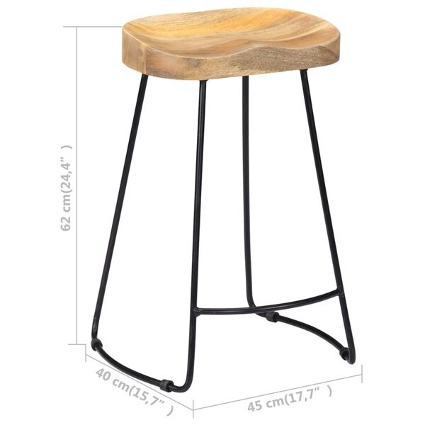 Lot de 2 tabourets de bar industriels en manguier - Jusqu'à -35%