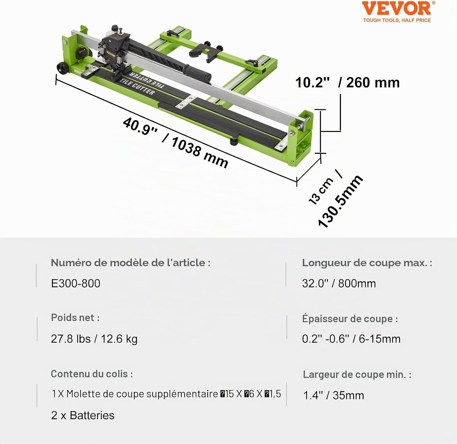 Coupe-carreaux 800 mm laser - Jusqu'à -34% sur vos travaux de rénovation