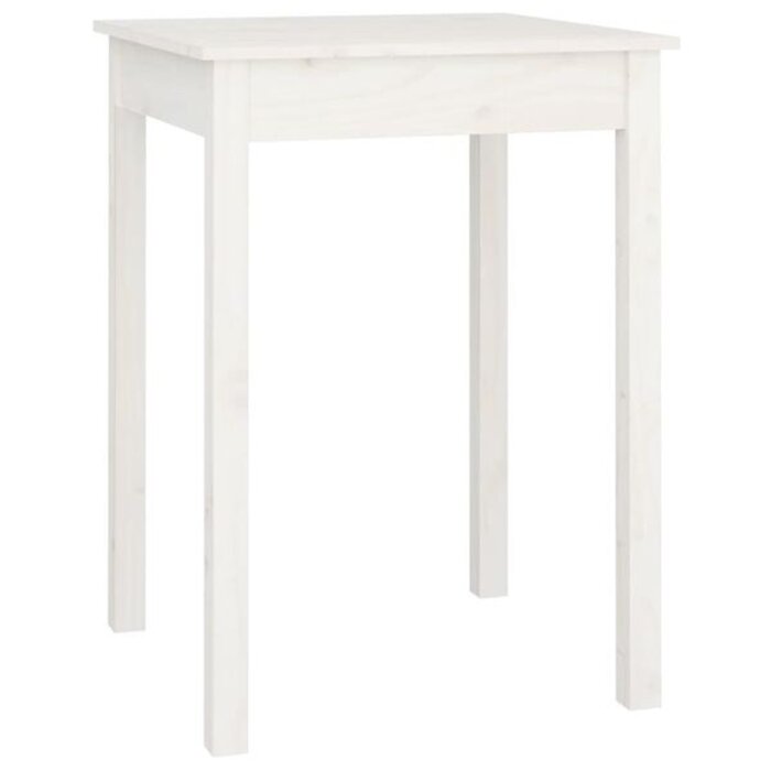 Table à manger bois de pin massif blanc 55x55cm - Jusqu'à -34% en outlet
