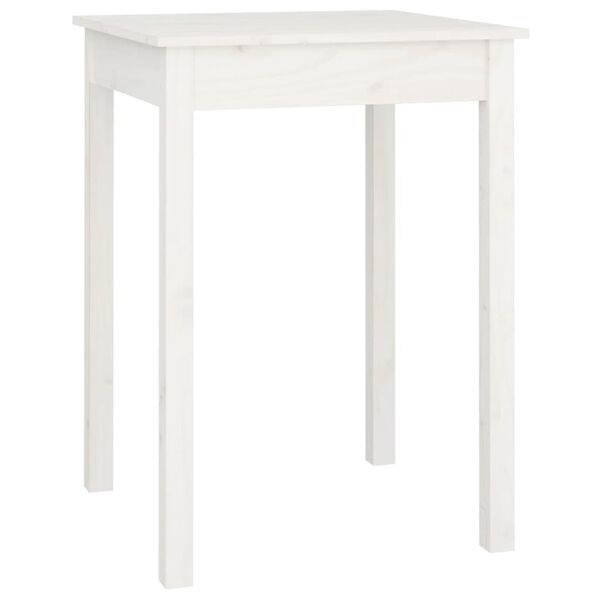 Table à manger bois de pin massif blanc 55x55cm - Jusqu'à -34% en outlet