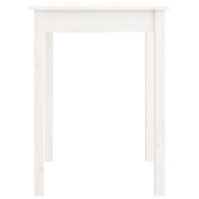 Table à manger bois de pin massif blanc 55x55cm - Jusqu'à -34% en outlet