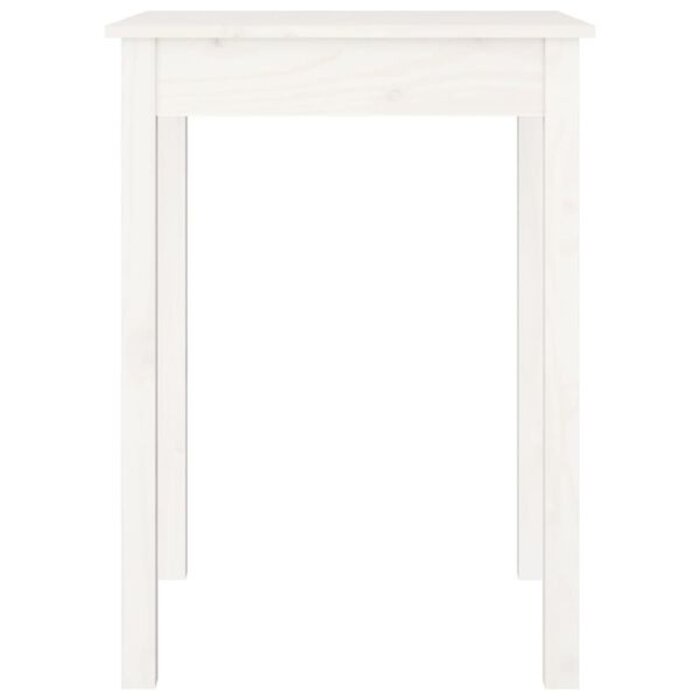 Table à manger bois de pin massif blanc 55x55cm - Jusqu'à -34% en outlet