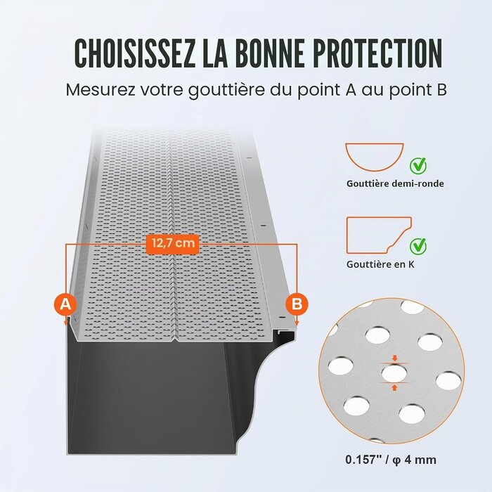 Protège-gouttières en aluminium 31,7m - Lot de 26 pièces - Jusqu'à 34% de remise