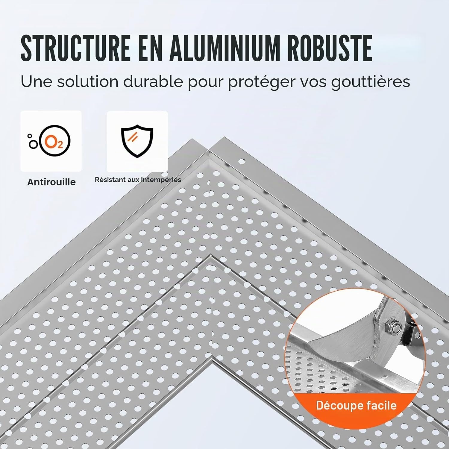 Protège-gouttières en aluminium 31,7m - Lot de 26 pièces - Jusqu'à 34% de remise