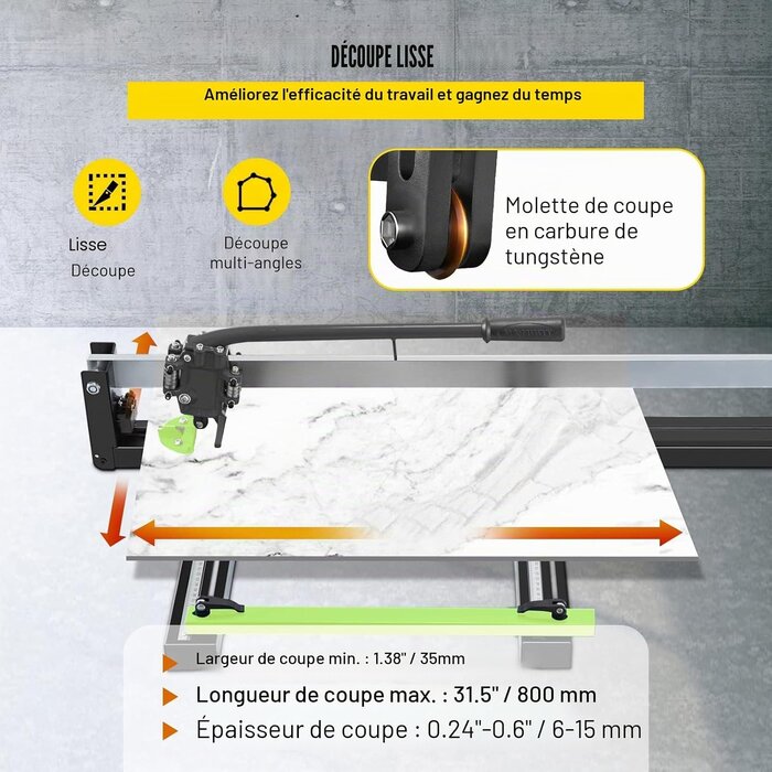 Coupe-carreaux manuel 800 mm laser - Jusqu'à -34% sur nos modèles outlet