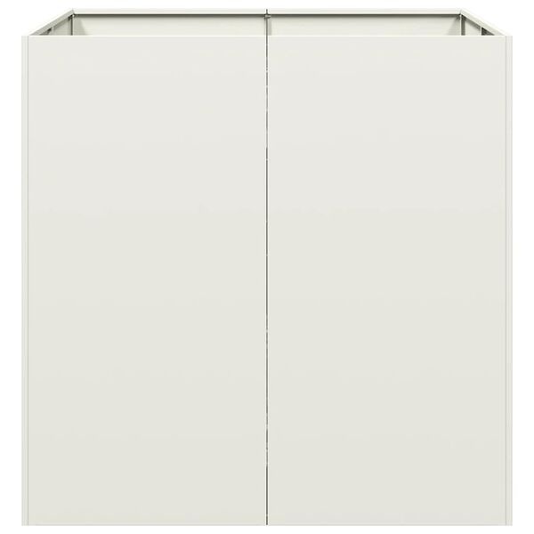 Jardinière carrée en acier blanc 80cm - Jusqu'à -35% sur l'outlet
