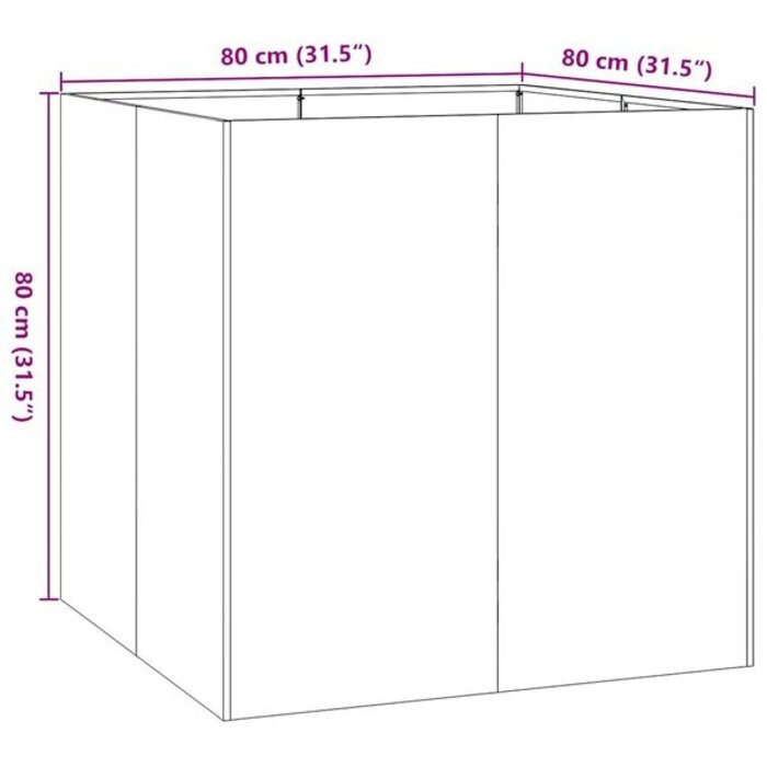Jardinière carrée en acier blanc 80cm - Jusqu'à -35% sur l'outlet