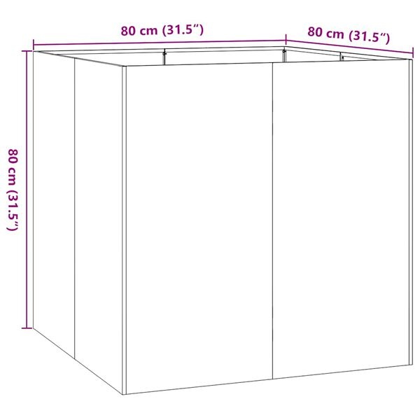 Jardinière carrée en acier blanc 80cm - Jusqu'à -35% sur l'outlet