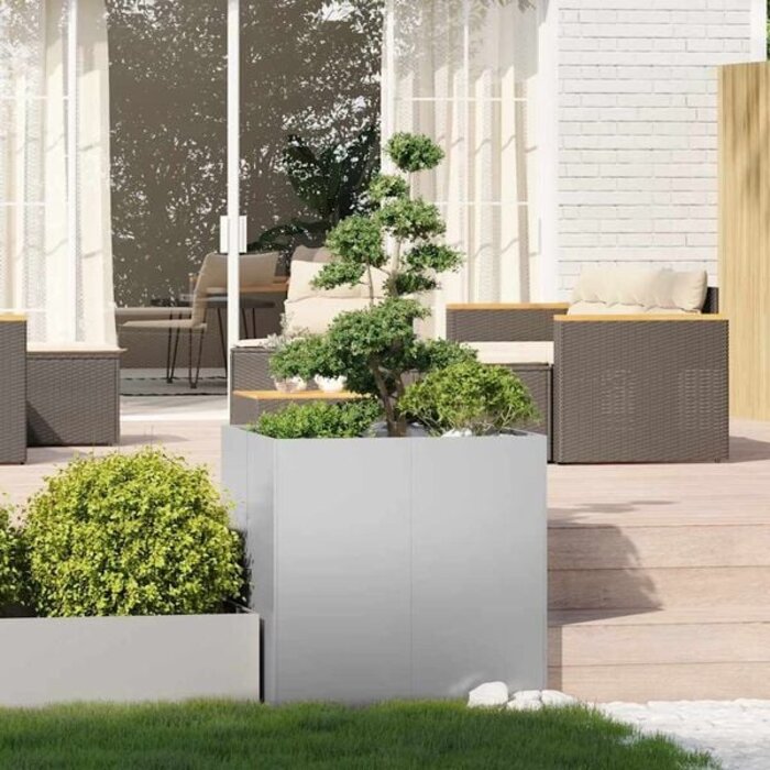Bac à fleurs en acier galvanisé 80x80cm - Jusqu'à -34% de remise