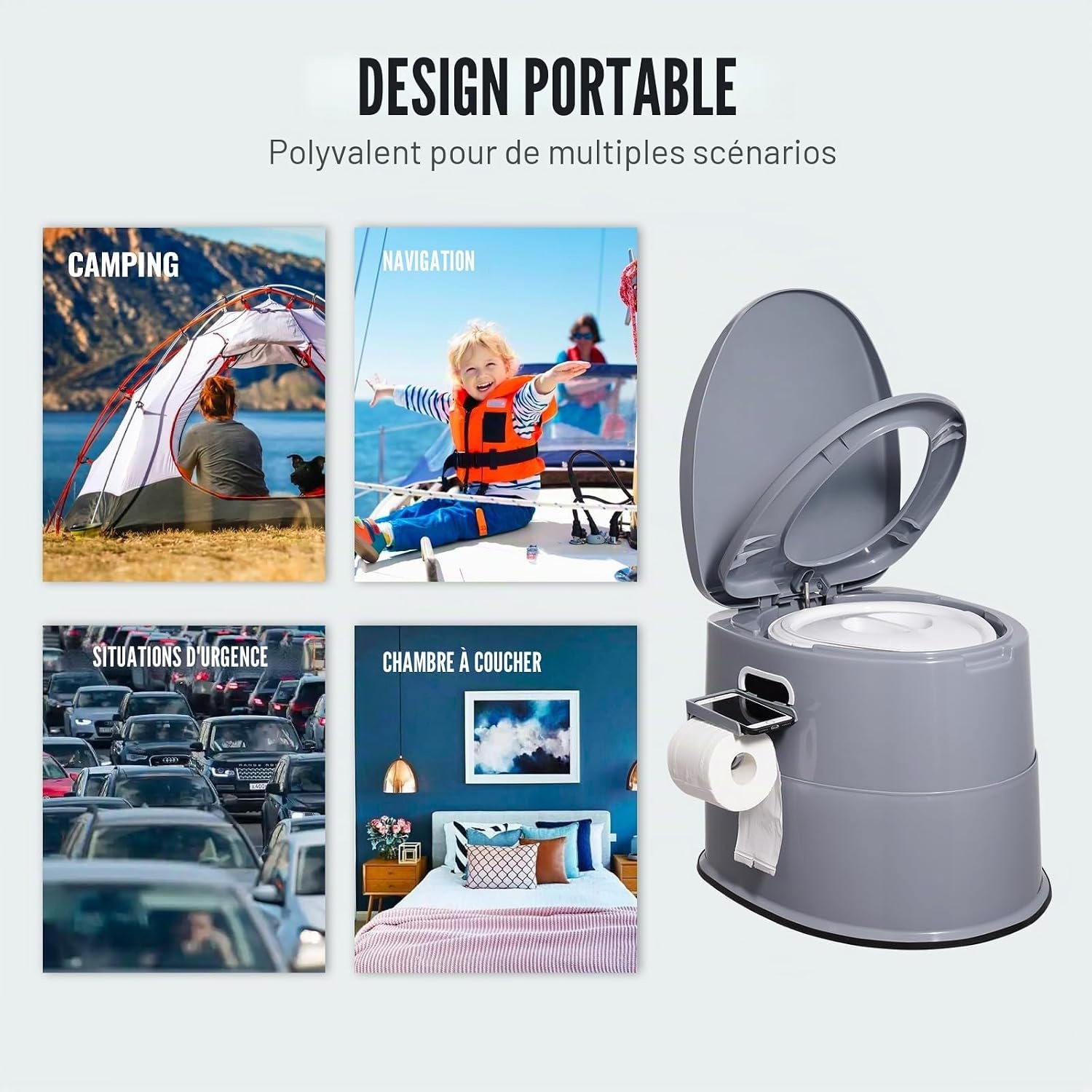 Toilettes portables de camping 5L - Jusqu'à 33% de réduction