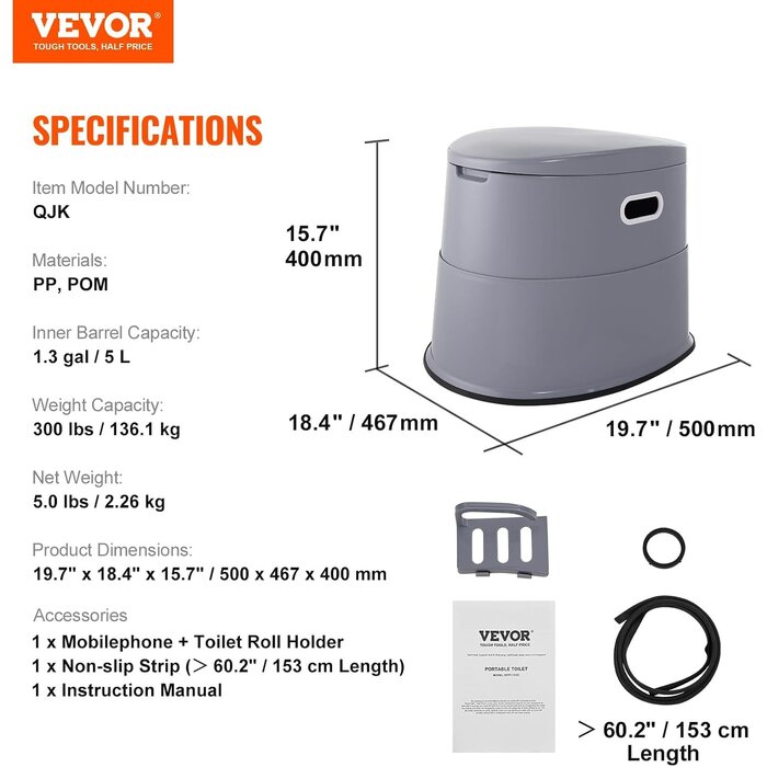 Toilettes portables de camping 5L - Jusqu'à 33% de réduction