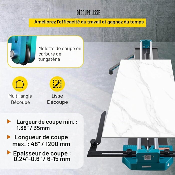 Coupe-carreaux manuel 120 cm - Guidage laser et précision - Jusqu'à -35%