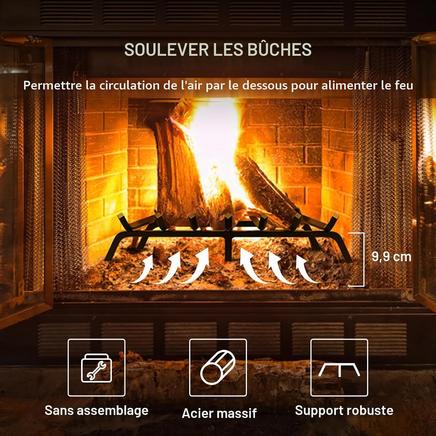 Grille de cheminée robuste 76 cm - Jusqu'à 34 % de réduction