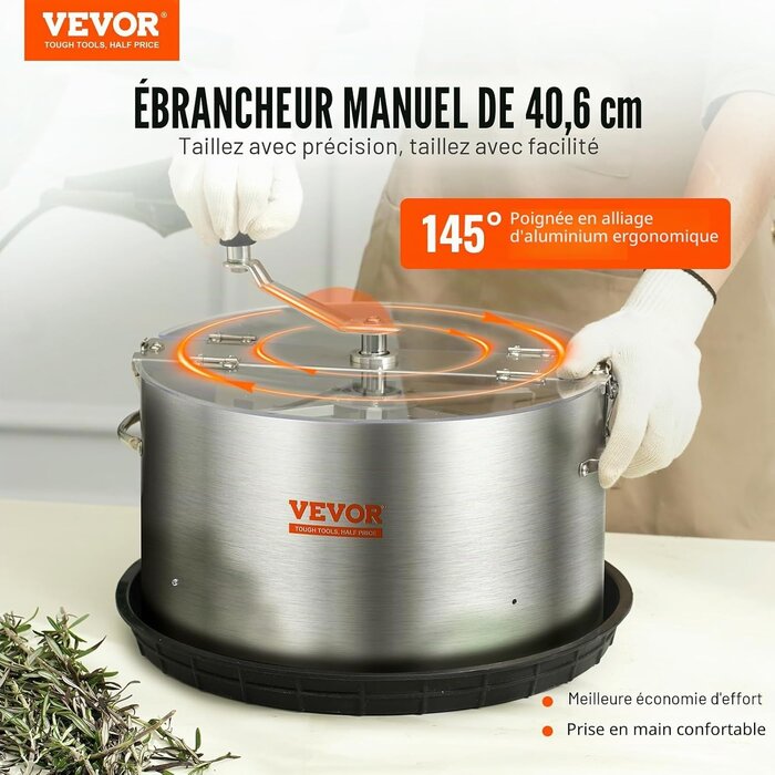 Tondeuse à feuilles manuelle 40cm - Inox - Jusqu'à 35% de remise
